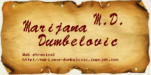 Marijana Dumbelović vizit kartica